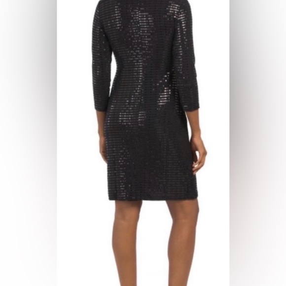 NWT Anne Klein Black Sequin Cocktail Party Dress Women’s M - Picture 3 of 7